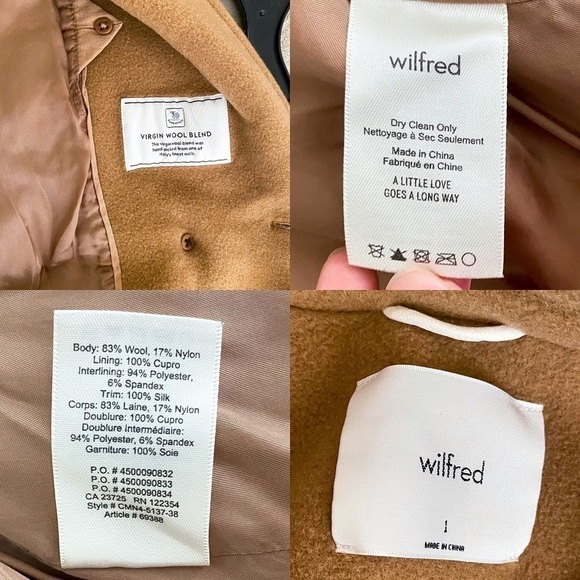 Aritzia Coat Lyon Double-Breasted Wool Italian Virgin Short 1 EUC - Picture 2 of 9